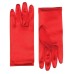 9" Red Satin Adult Female Costume Gloves